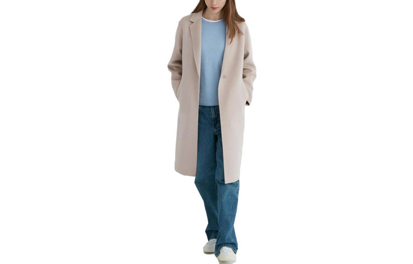 Пальто женское Uniqlo Commuter Jacket Reversible Tweed Long - Boxette Shop